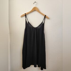 Elan Guaze Slip Dress Mini Pullover Coverup Black Large